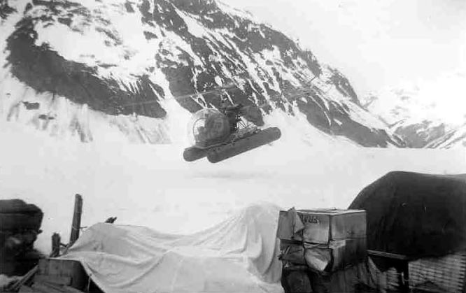  Early Helicopter flying into Granduc Property 1953